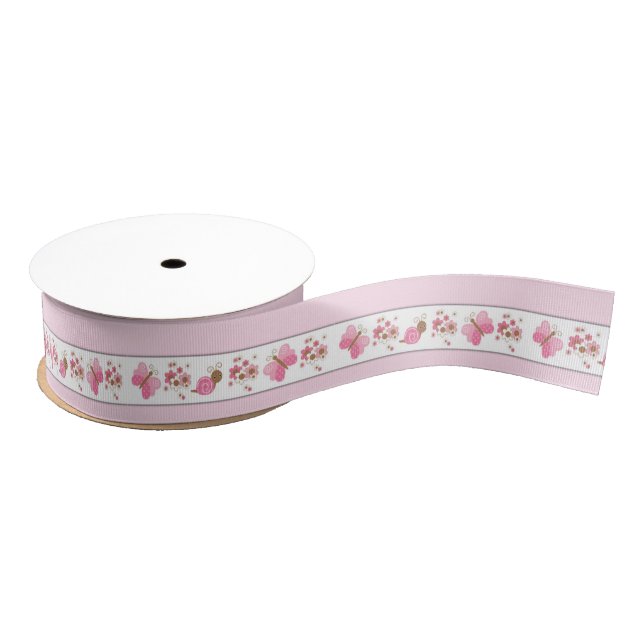 Pink Ladybugs with Pink Butterflies Ribbon (Spool)