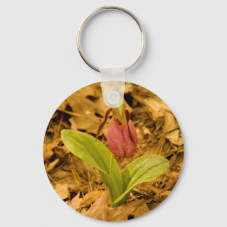 Pink Lady's Slipper Keychain