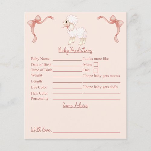 Pink Lamb Baby Shower Predictions And Advice