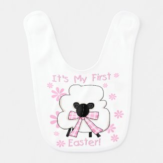 Pink Lamb First Easter Bib