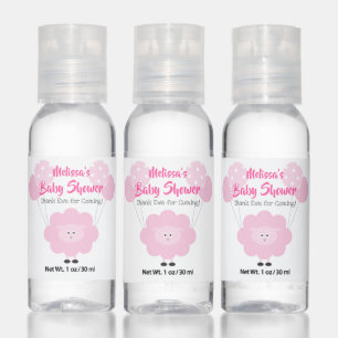 Pink Lamb Girl Baby Shower Kawaii Cute Thank You Hand Sanitizer