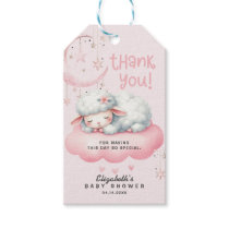 Pink Lamb Girl Thank You Baby Shower Gift Tags