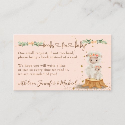 Pink Lamb Mother and Baby Enclosure Card