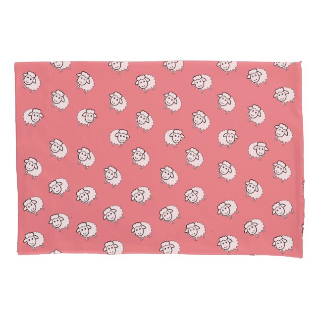 Pink lamb pillow case (Front)