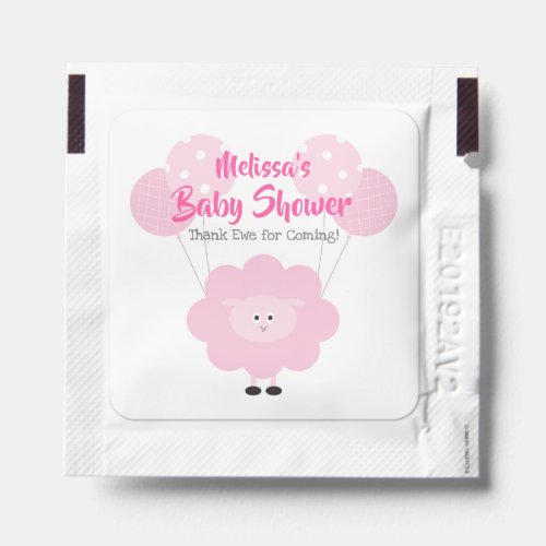 Pink Lamb Sweet Girl Baby Shower Cute Thank You Hand Sanitizer Packet