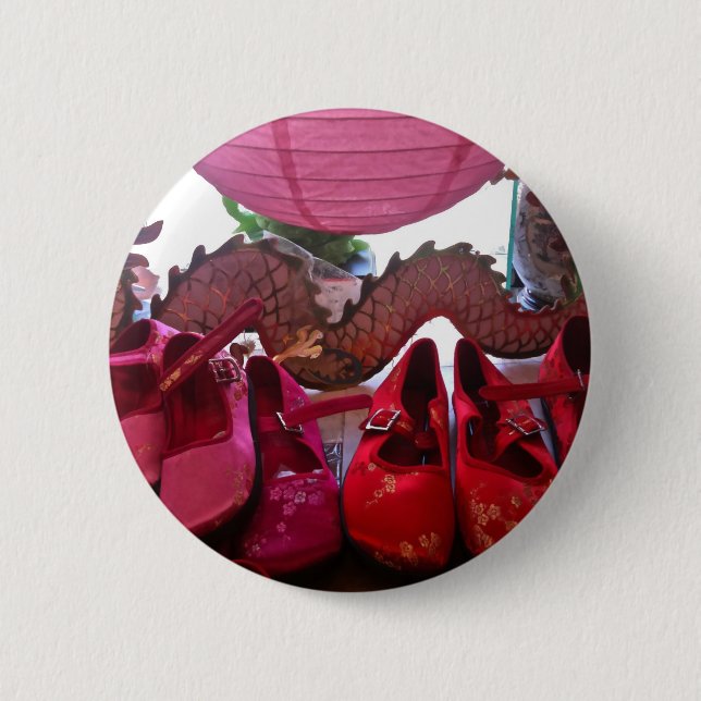 Pink Lantern, Dragon and Silk Shoes Tender Button (Front)