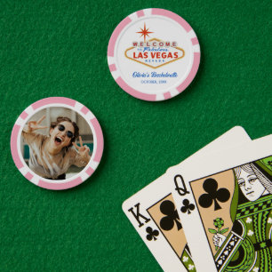 Pink Las Vegas Bachelorette Favor Poker Chips