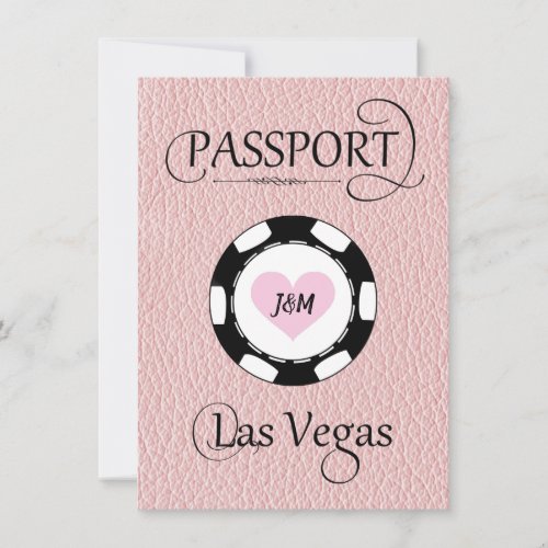 Pink Las Vegas Passport Save the Date Card