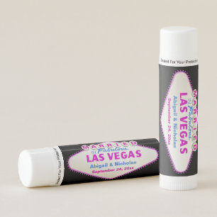 Pink Las Vegas sign destination wedding favor Lip Balm