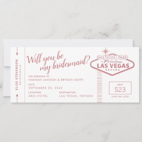 Pink Las Vegas Wedding Bridesmaid Proposal