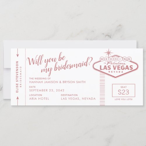 Pink Las Vegas Wedding Bridesmaid Proposal