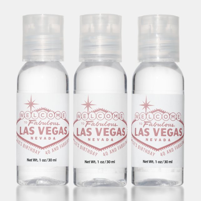 Pink Las Vegas Welcome Custom Birthday Bridal Hand Sanitizer (Set)