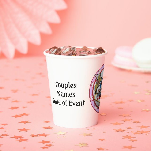 Pink Las Vegas Welcome Sign Poker Chip Paper Cups (Insitu)