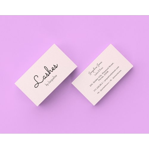 Pink Lashes Beauty Salon Simple Business Card
