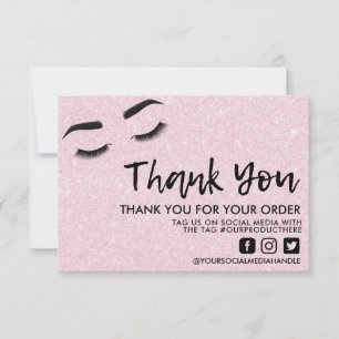 Pink Lashes Eyes Elegant Thank you Media Insert