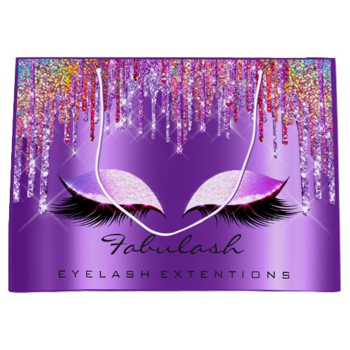 Pink  Lashes Purple Drips Makeup Beauty Bridal  Large Gift Bag