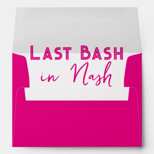 Pink Last Bash in Nash Bachelorette Envelope