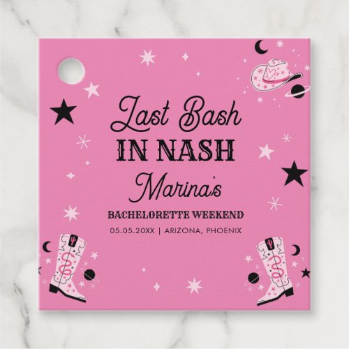 Pink Last Bash in Nash Nashville Bachelorette Favor Tags