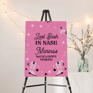 Pink Last Bash in Nash Nashville Bachelorette Sign