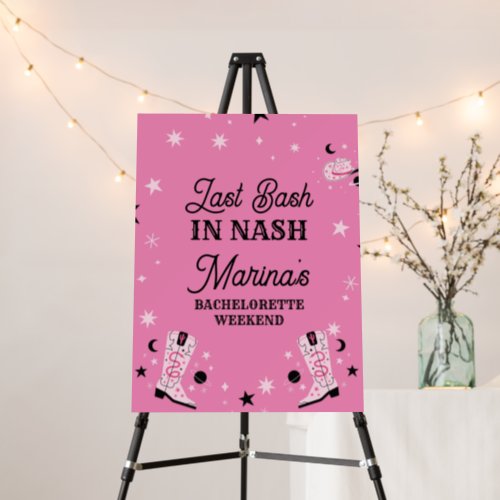 Pink Last Bash in Nash Nashville Bachelorette Sign