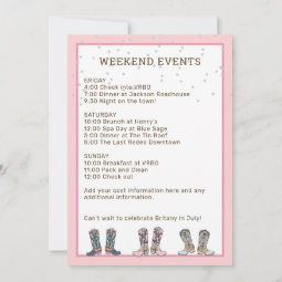 Pink Last Rodeo Bachelorette Party Invitation | Zazzle