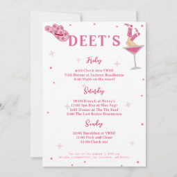 Pink Last Rodeo Bachelorette Weekend Invitation | Zazzle