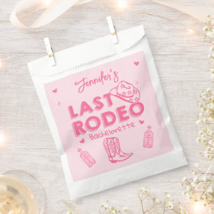Pink Last Rodeo Cowgirl Bachelorette Party Favor Bag