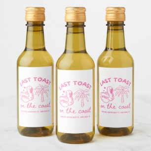 Pink Last Toast Bachelorette Party Favor Wine Label
