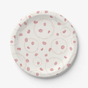 Pink Latte Roasted Coffee Beans and Rings Paper Plates