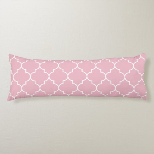 Pink Latticework Quatrefoil Moroccan Trellis Body Pillow