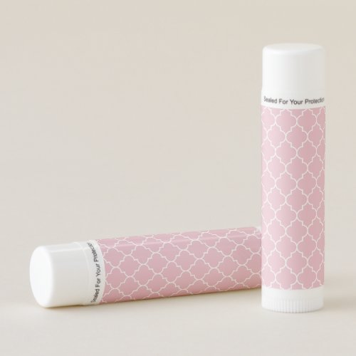 Pink Latticework Quatrefoil Moroccan Trellis Lip Balm