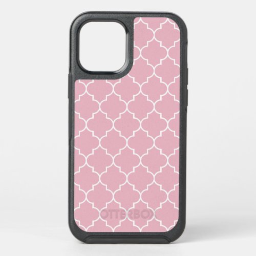 Pink Latticework Quatrefoil Moroccan Trellis OtterBox Symmetry iPhone 12 Case