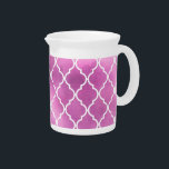 Pink Latticework, Quatrefoil, Trellis, Watercolors Beverage Pitcher<br><div class="desc">Elegant,  stylish and sophisticated Moroccan trellis pattern in pink watercolors. Modern and trendy gift,  perfect for the latticework lover in your life.</div>