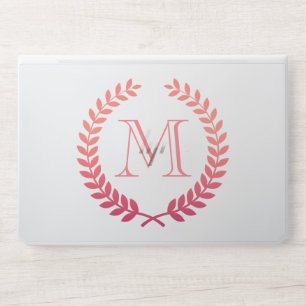 Pink Laurel Wreath Monogram HP Laptop Skin