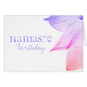 *~* Pink Lavender Birthday Lotus Namaste Cards