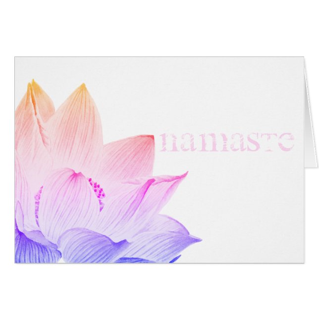 *~* Pink Lavender Blue Lotus Namaste Cards (Front Horizontal)