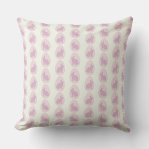 Pink & Lavender Bunny Egg Pattern Throw Pillow