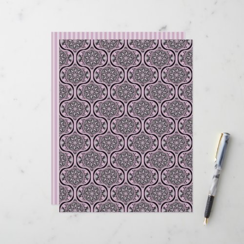 Pink Lavender Dot Mandala Scrapbook Paper