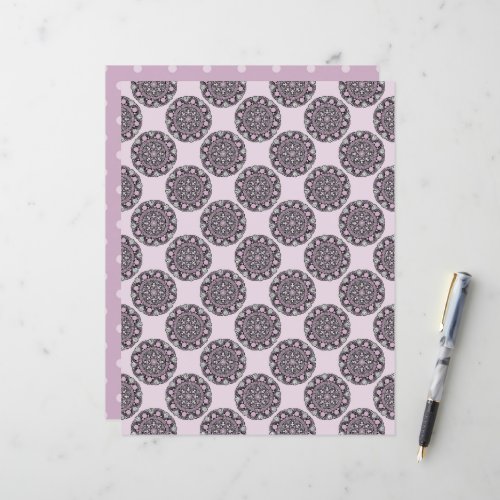Pink Lavender Dot Mandala Scrapbook Paper