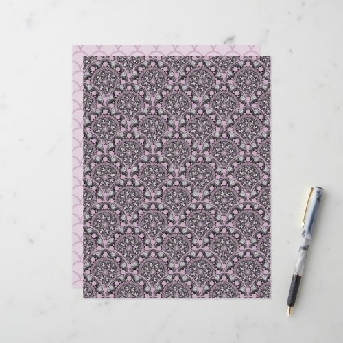 Pink Lavender Dot Mandala Scrapbook Paper