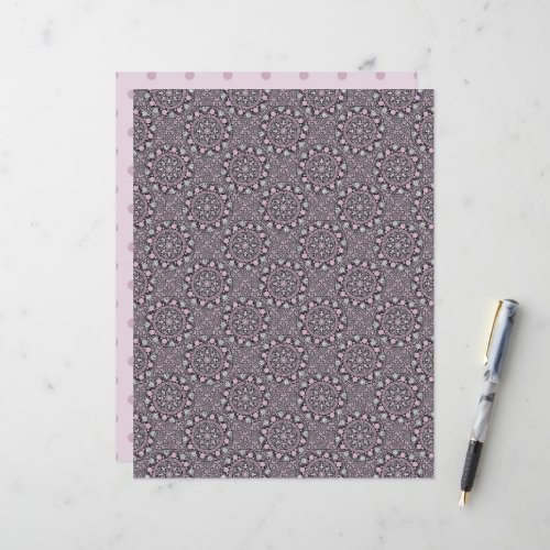 Pink Lavender Dot Mandala Scrapbook Paper