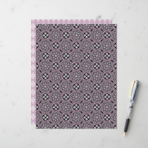Pink Lavender Dot Mandala Scrapbook Paper