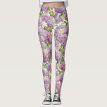 Pink Lavender Hydrangea Floral Pattern Leggings<br><div class="desc">These chic floral leggings will have you dressed in style. This design features delicate pink and lavender hydrangea blossoms on a white background. Designed by world renowned artist ©Tim Coffey.</div>