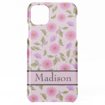 Pink Lavender Lacy Daisy Personalized iPhone Case