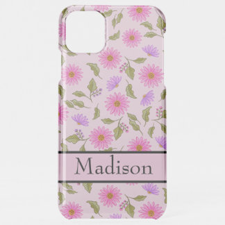 Pink Lavender Lacy Daisy Personalized iPhone Case