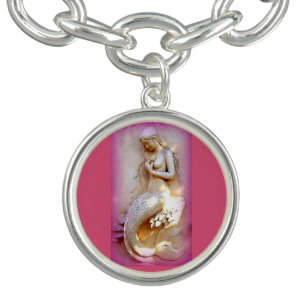 pink/lavender mermaid charm bracelet