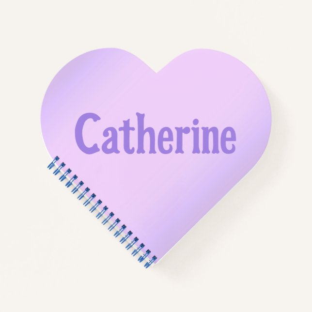 Pink Lavender Personalized Heart Notebook (Front)