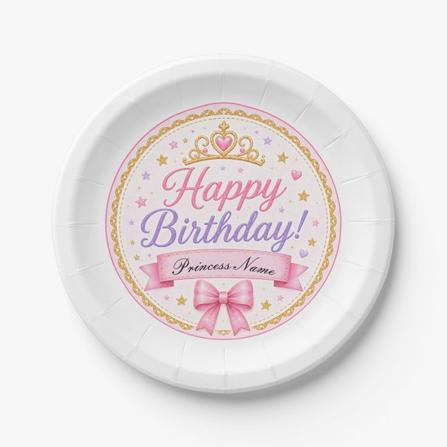 Pink Lavender Princess  Paper Plates (Front)