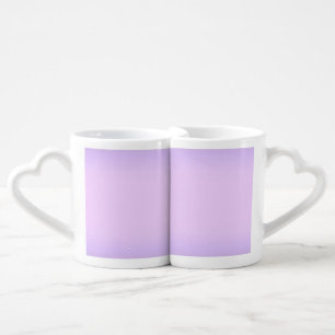 Pink Lavender Romantic Love Heart Handle Valentine Coffee Mug Set