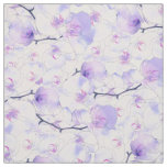 Pink lavender silver lilac watercolor orchid flora fabric
